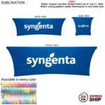 24 Hour Express Ship - Sublimated Stretch Curved Fit Tablecloth Throw for 8ft table, 4 sided, Closed back