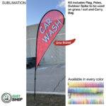 Tradeshow Factory 12ft Teardrop Flag Kit Full-Colour Single-Sided Graphics Spike Base — Ships 72hr Canada 1873A5FE3F7041A24186170AF2032770