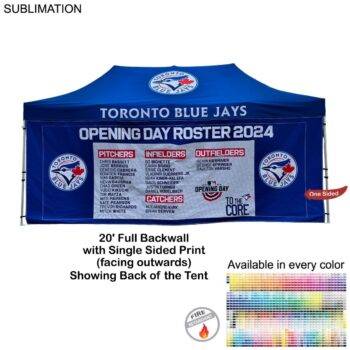 Sublimated Single-Sided Print, Full 20' Back Wall for 10x20 Tent Kit, Sublimated, Single Sided Print