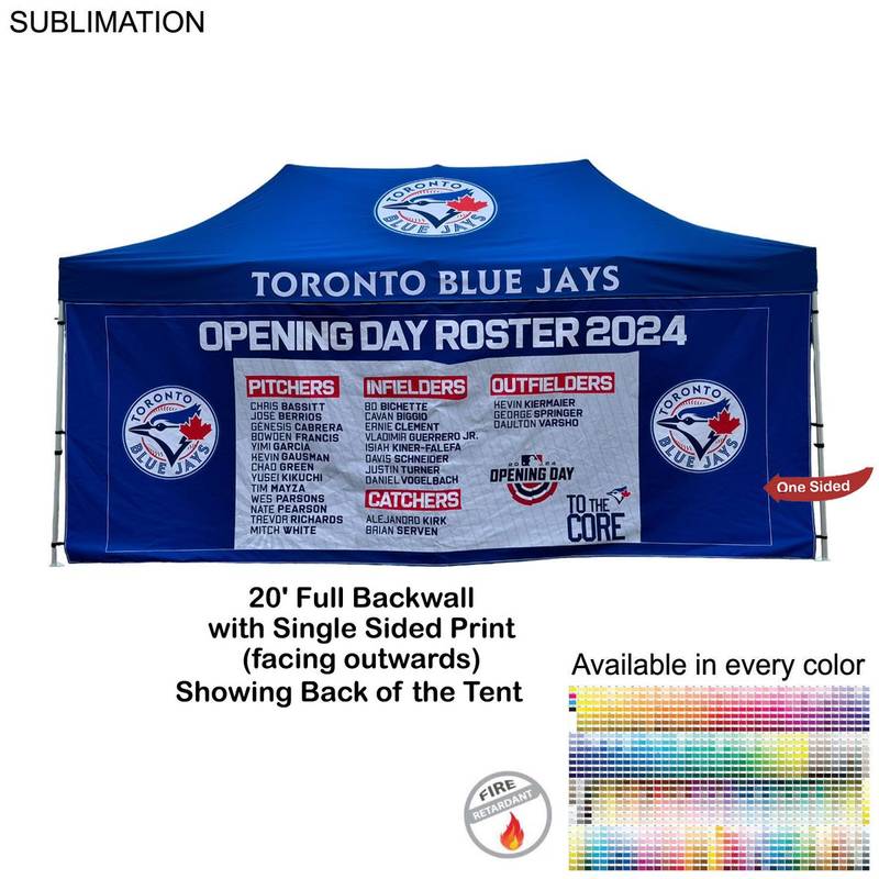 1F3C010E069A155F07E2FD891B506E2C Sublimated Single-Sided Print, Full 20' Back Wall for 10x20 Tent Kit, Sublimated, Single Sided Print