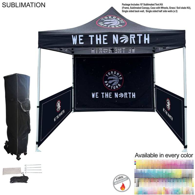 24608DC6ABF444D04390D02BADF097C0 48Hr Quick Ship - Full Tent Package, 10' Tent, Single sided backwall, 2 Single sided half sidewalls, Quick-Ship Full Tent Package 10