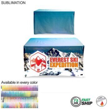 72 Hour Fast Ship - Sublimated Table Cloth for 4' table, Drape style, 4 sided, Closed Back