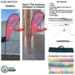 Tradeshow Factory Medium Teardrop Flag Kit Full-Colour One-sided Graphics + Indoor/outdoor Base — Ships 72hr Canada 2B6F3444A093EE6DD674AADA96CD9436