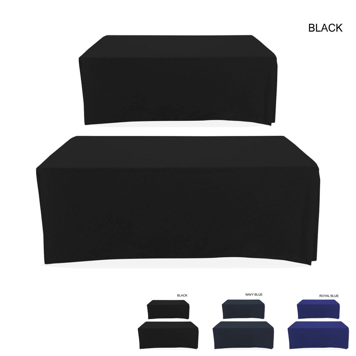 2F083A6A6310E55B2E8D0AA45772479A Polycotton Twill Table Cloth Throw for 6' Table, Drape style, 4 sided, Closed Back, Blank only