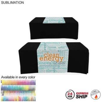 Same day printing 24-Hour Express Ship 24 Hr Express Ship - Sublimated Table Runner, 30x60, Covers Front and Top of the table