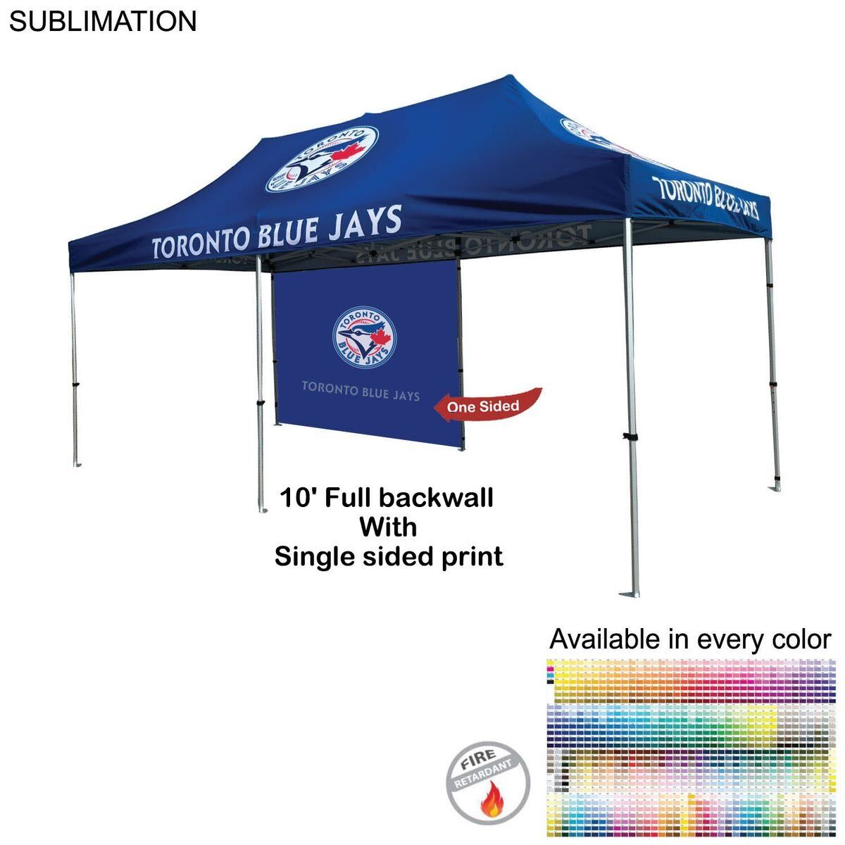465EE480222C6EF43C8F96BD2F5F8260 Sublimated Single-Sided Print, 10' Back Wall for 10x20 Tent Kit, Sublimated, Single Sided Print