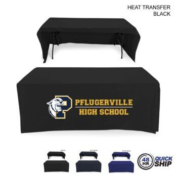 Table Throw for 6-foot Table, 48 Hour Quick Ship - Polycotton Twill Table Cloth Throw for 6' Table, Drape style, 3 sided, Open Back