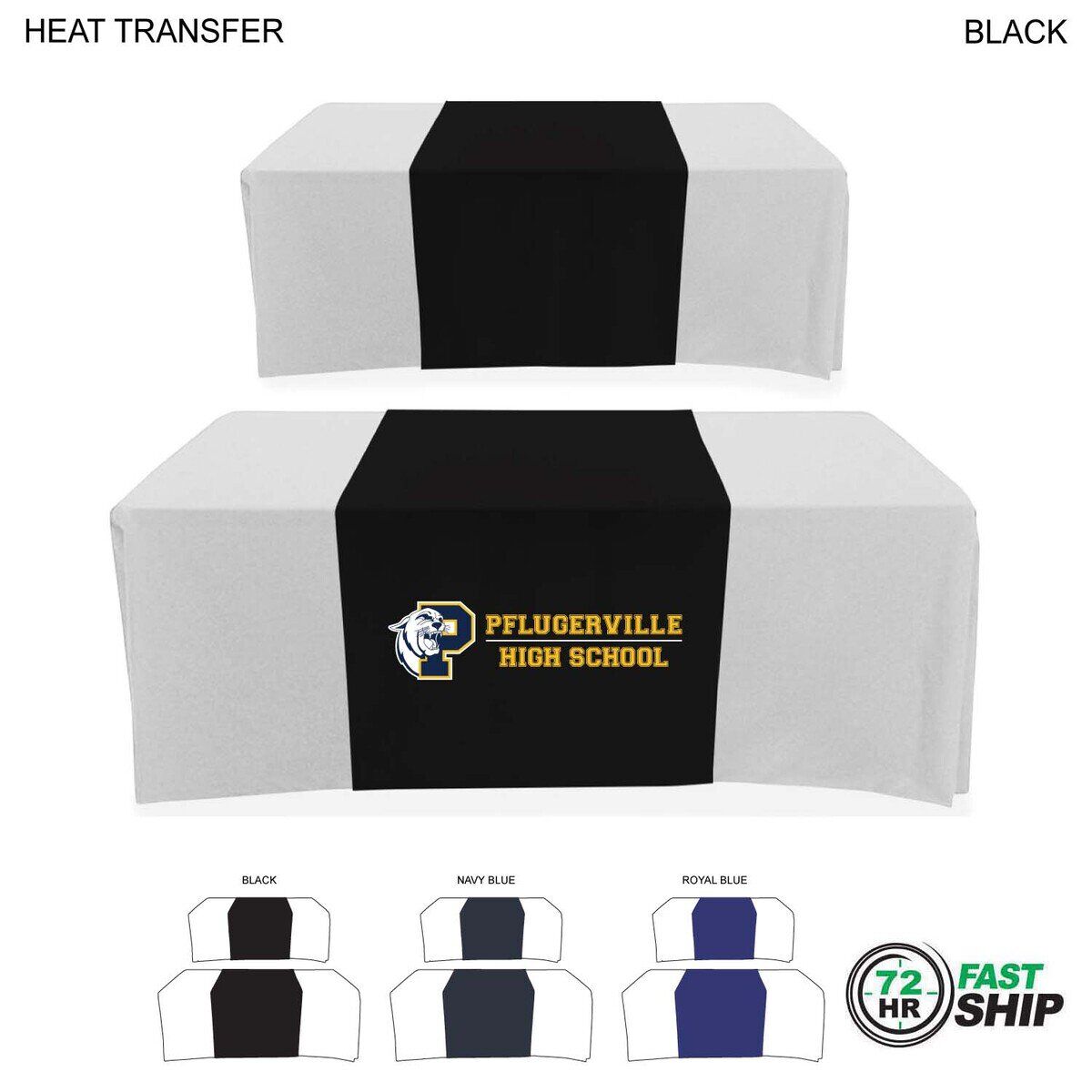 51CE7DC04079B8CA998BCAEEECF2B10E 72 Hr Fast Ship - Polycotton Twill Table Runner, 30x90, Covers Front, Top and Back