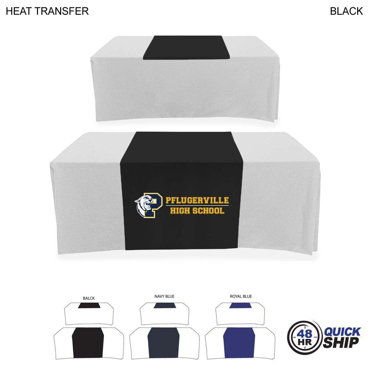 48 Hr Quick Ship - Polycotton Twill Table Runner, 30x60, Covers Front and Top of the table