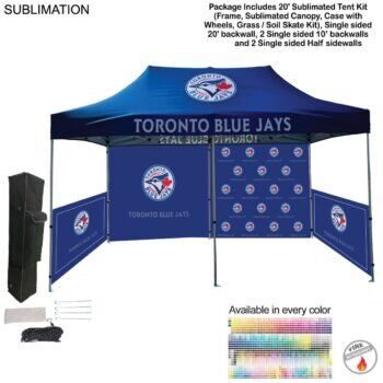 48 Hr Quick Ship - Full Tent Package 1, 20' Sublimated Tent, 2 10' backwalls, 2 half sidewalls, 48-Hour Quick-Ship Full Tent Package, 72-Hour Fast-Ship Full Tent Package