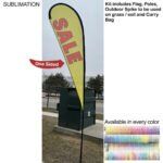 Tradeshow Factory 13.5ft Large Teardrop Flag Kit Full-Colour Single-side Graphics + Spike Base + Carry Bag 6036286EA0919B6C84AA0596867F86CC