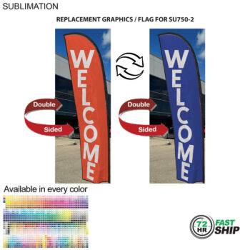72Hr Fast Ship - Replacement Flag for 10' Small Feather Flag Kit, Full Color Graphics Double Sided