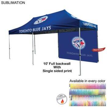 48 Hr Quick Ship - 10' Back Wall for 10x20 Tent Kit, Sublimated, Single Sided Print