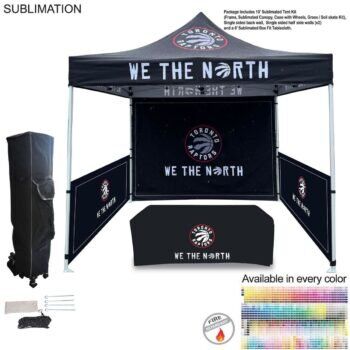 48Hr Quick Ship - Supreme Event Package, 10' Tent, Backwall, 2 Half sidewalls, 6' Box Fit Tablecloth, Fast Ship - Supreme Event Package, Quick-Ship Supreme Event Package 10