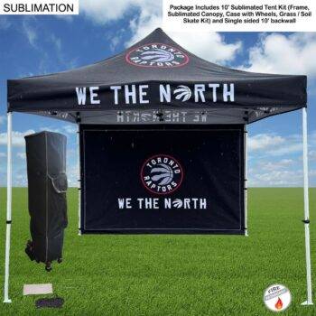 Full Single-Sided Backwall, Tent Backwall Package, 10' Sublimated Tent Kit and Full single sided backwall