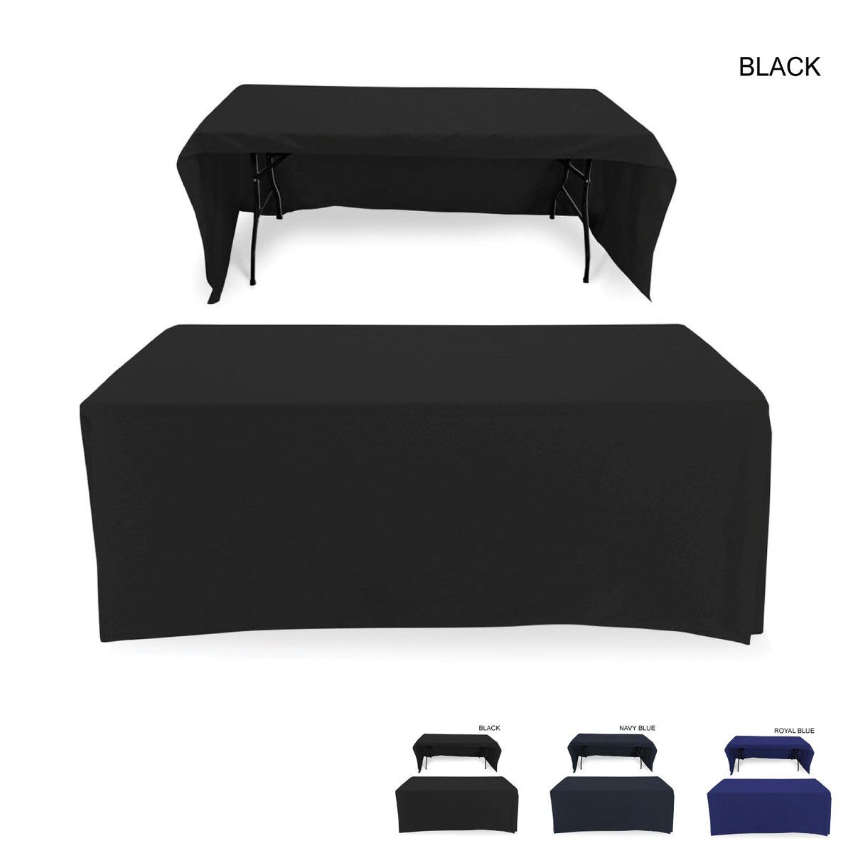 Polycotton Twill Table Cloth Throw for 6ft Table, Drape Style, 3 sided, Open Back, Blank Only
