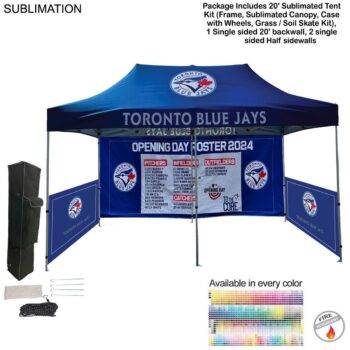 48 Hr Quick Ship - Full Tent Package 2, 20' Sublimated Tent , 20' backwall,2 half sidewalls, 72-Hour Fast-Ship Full Tent Package, 48-Hour Quick-Ship Full Tent Package