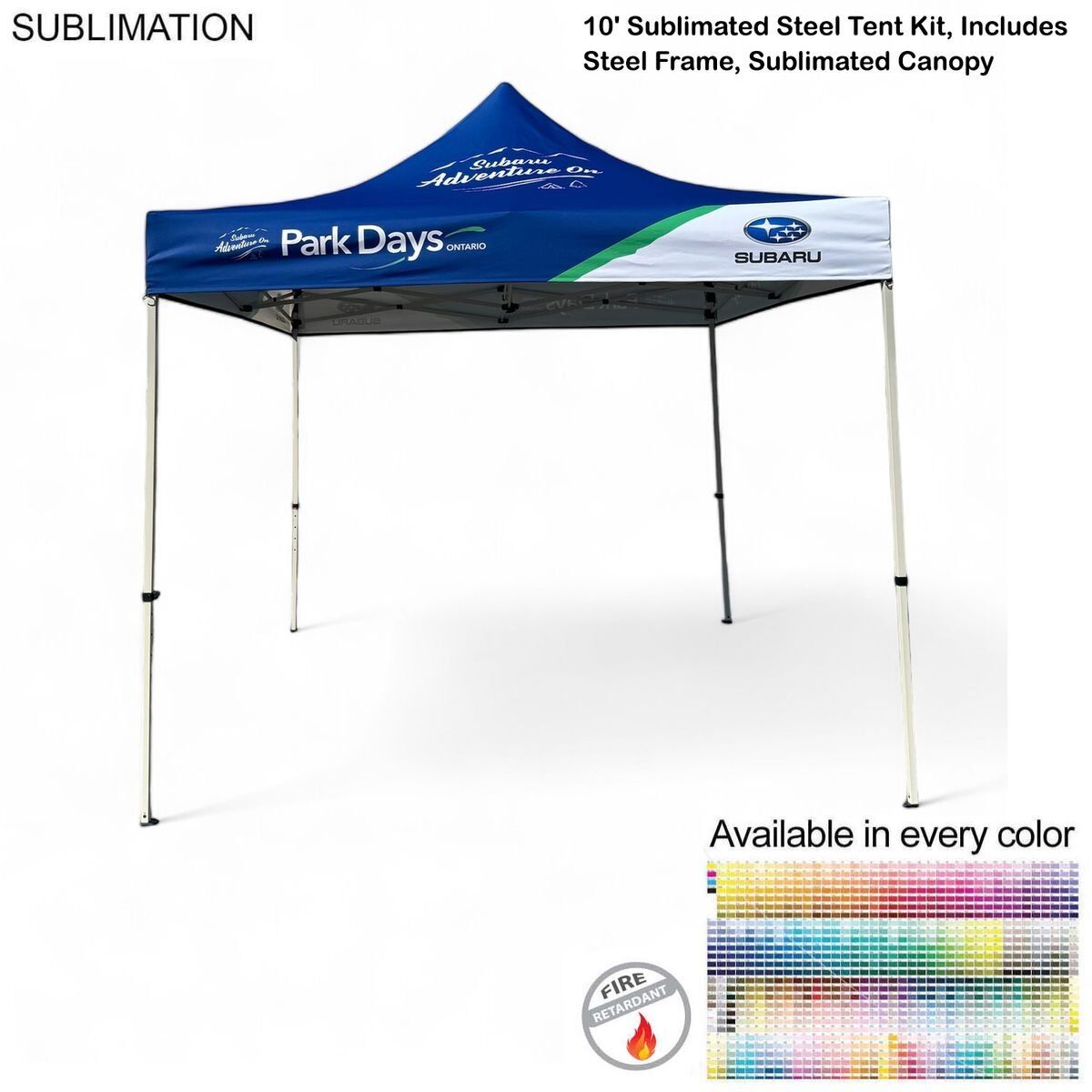 914074155D007497E70211F88F12AB1E 48Hr Quick Ship - 10' Steel Tent Kit, Includes Steel Frame and Sublimated Canopy Only
