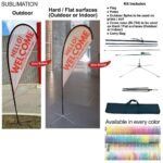 Tradeshow Factory 9ft Small Teardrop Flag Kit Full-Colour Graphics One Side Outdoor Use Spike Base Indoor Cross Base 925B71489A553CC4CAE68980DB0D50DB