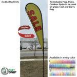 Tradeshow Factory 72-Hour Fast-13.5ft Large Teardrop Flag Kit Full-Colour Double-Sided Graphics with Spike Base + Carry Bag — Ships 72hr Canada 9A6E1DC9F964494EC67A28FC81085BF2