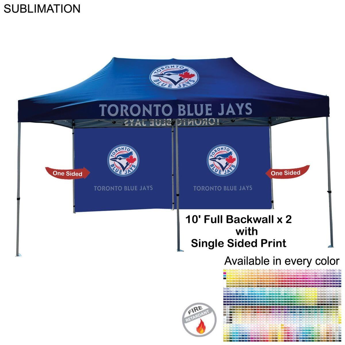 24 Hr Express Ship - 10' Back Wall for 10x20 Tent Kit, Sublimated, Single Sided Print, 72-Hour Fast-Ship 10-foot Back Wall, Back Wall for 10x20 Tent Kit