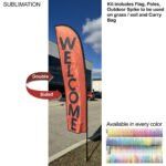 Tradeshow Factory 10ft Small Double-Sided Feather Flag Kit Full-Colour Print Outdoor Spike Base + Carry Bag A87C23BB7D4DD0735A812ABECF1B55C6