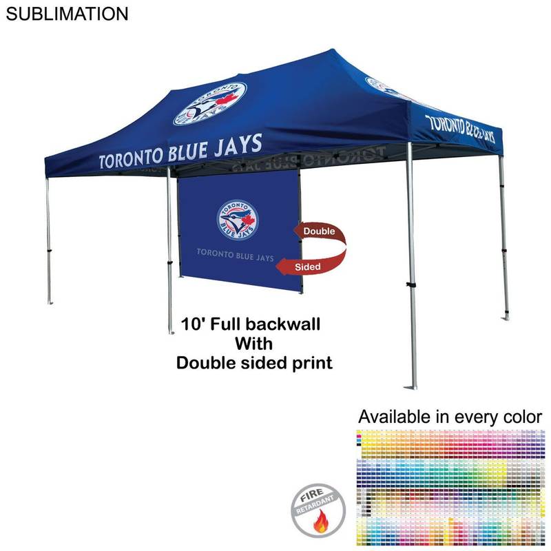 Sublimated Double-Sided Print, 10' Back Wall for 10x20 Tent Kit, Sublimated, Double Sided Print