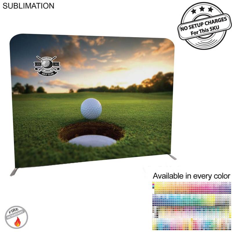 Golf Tournament 8'W x 8'H EuroFit Tension Fabric Straight Wall Display Kit, Double Sided Graphics Golf Tournament 8-foot × 8-foot
