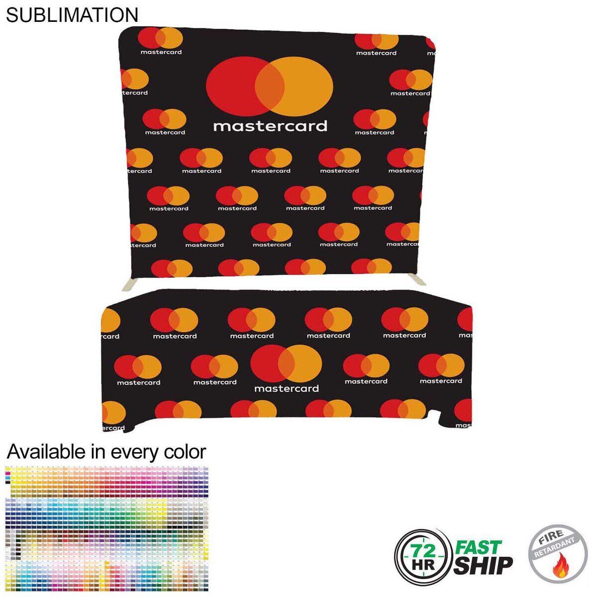 B970BD9C234F1CD51105E6F69B624164 72hr Fast Ship TradeShow 72 Hr Fast Ship - Tradeshow Booth Package, 8' EuroFit Tension Fabric Display & PREMIUM 6'Tablecloth