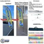 48 Hr Quick Ship - 13' Medium Feather Flag Kit, Full Color Graphics One Side, Outdoor & Indoor base
