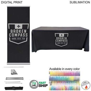 72HR Fast Ship Deluxe Tradeshow 72 Hr Fast Ship- Deluxe Tradeshow Package, Deluxe Retractable Banner + Premium Sublimated tablecloth