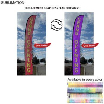 Panel for 19ft X-Large Feather Flag Replacement Flag for 19' X-Large Feather Flag Kit, Full Color Graphics One Side