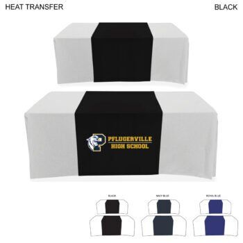 Polycotton Twill Table Runner, 30x90, Covers Front, Top and Back, Heat Transfer logo
