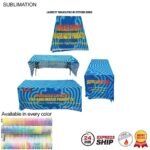 Tradeshow Factory Sublimated Table Cover 6ftLazerCut 3-Sided Drape Style Open Back — Ships 24hr Canada D957B38A40533E816FBBC8891889276F