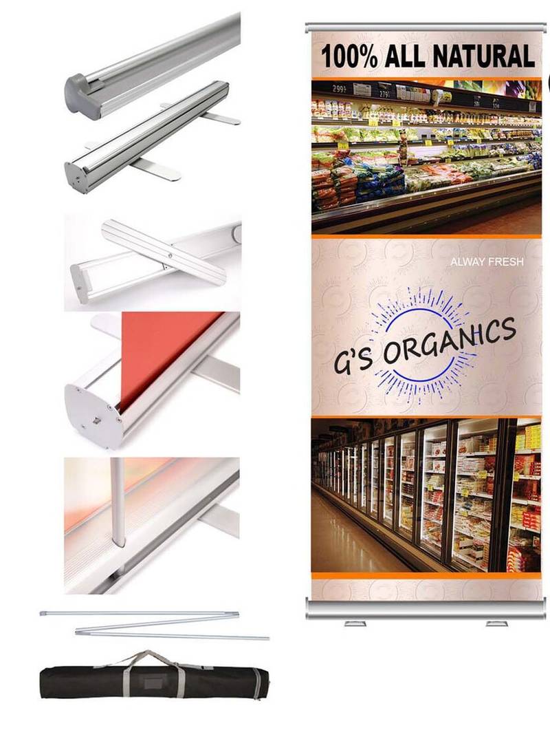 DP583 Premium Pull Up Retractable Banner with Graphics (33.5x79)