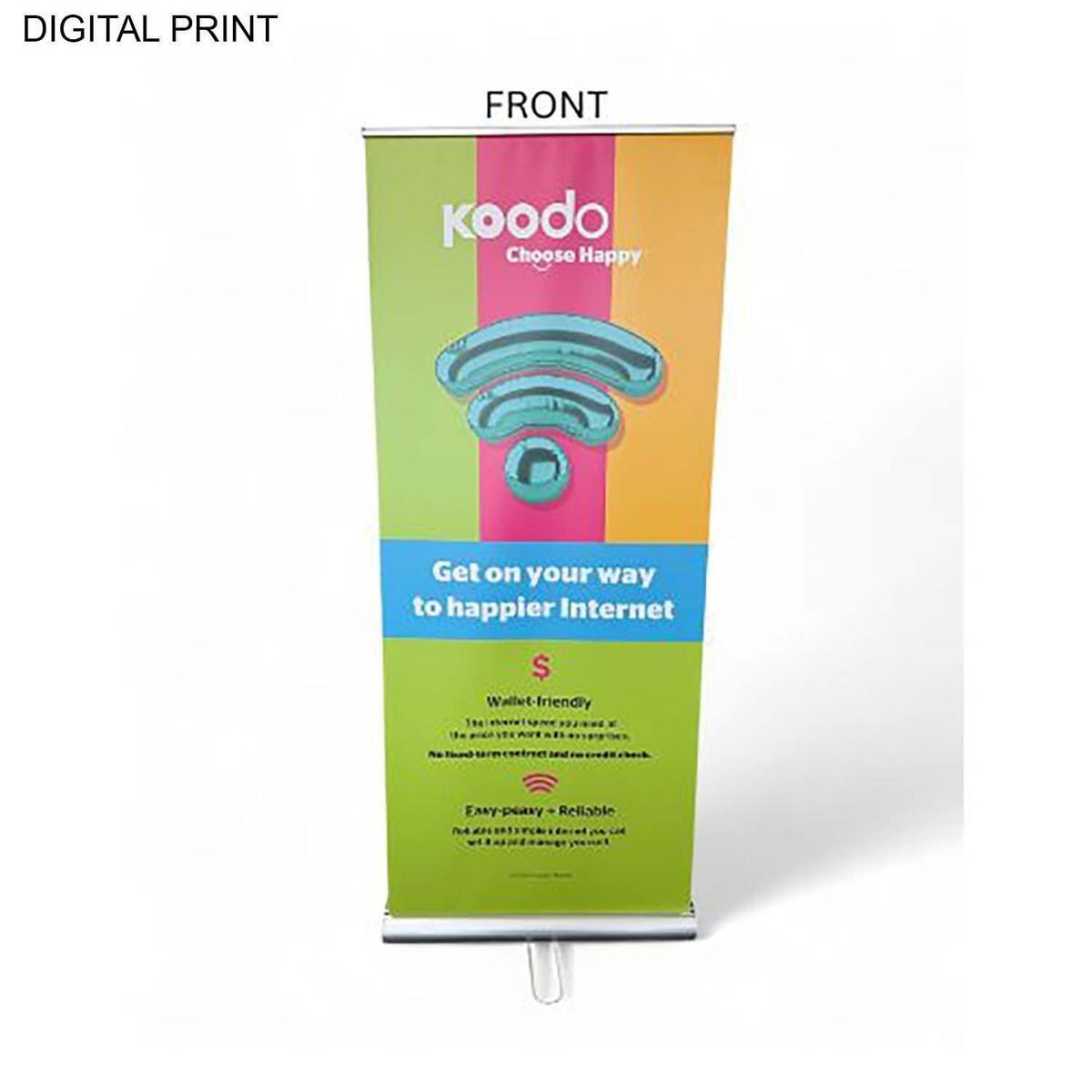 Premium Pull Up Retractable Banner w/ Double sided Graphics, (33.5x79), Standard base
