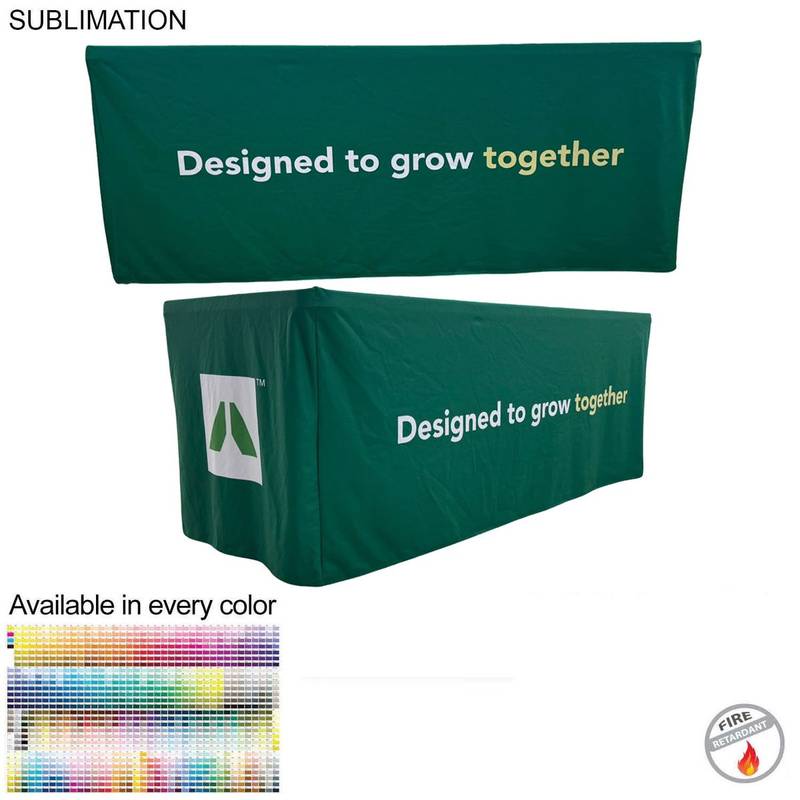 Tradeshow Factory Sublimated Table Cover 6ft 4-Sided Closed Back Box Style — Ships 48hr Canada