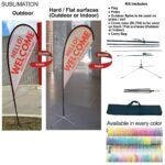 Tradeshow Factory 9ft Small Teardrop Flag Kit Full-Colour Graphics Double-Sided Outdoor Spike Base Indoor Cross Base F1E8B2A132349249E4F1B7EF2D380388