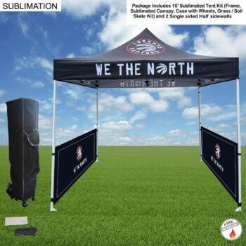 2 Half Single-Sided Sidewalls, Tent Sidewalls Package,10' Sublimated Tent Kit and 2 Half single sided sidewalls
