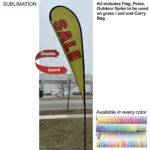 Tradeshow Factory 13.5ft Large Teardrop Flag Kit Full-Colour Double-Sided Graphics + Spike Base + Carry Bag FCB4D04F4EE98CC2C53240194296E20E