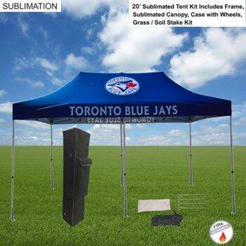 20' Premium Sublimated Tent Kit, Includes Premium 40mm Aluminum Frame, Canopy, Case, Grass Stake Kit, Premium Sublimated Tent Kit