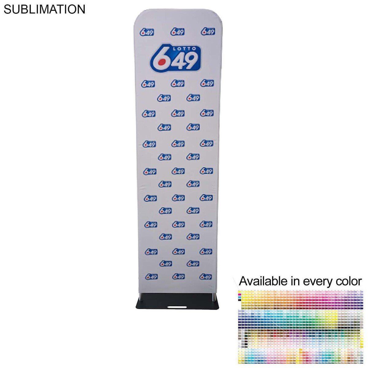 2'W x 90"H EuroFit Tension Fabric Banner with Steel Base, Graphics Double Sided