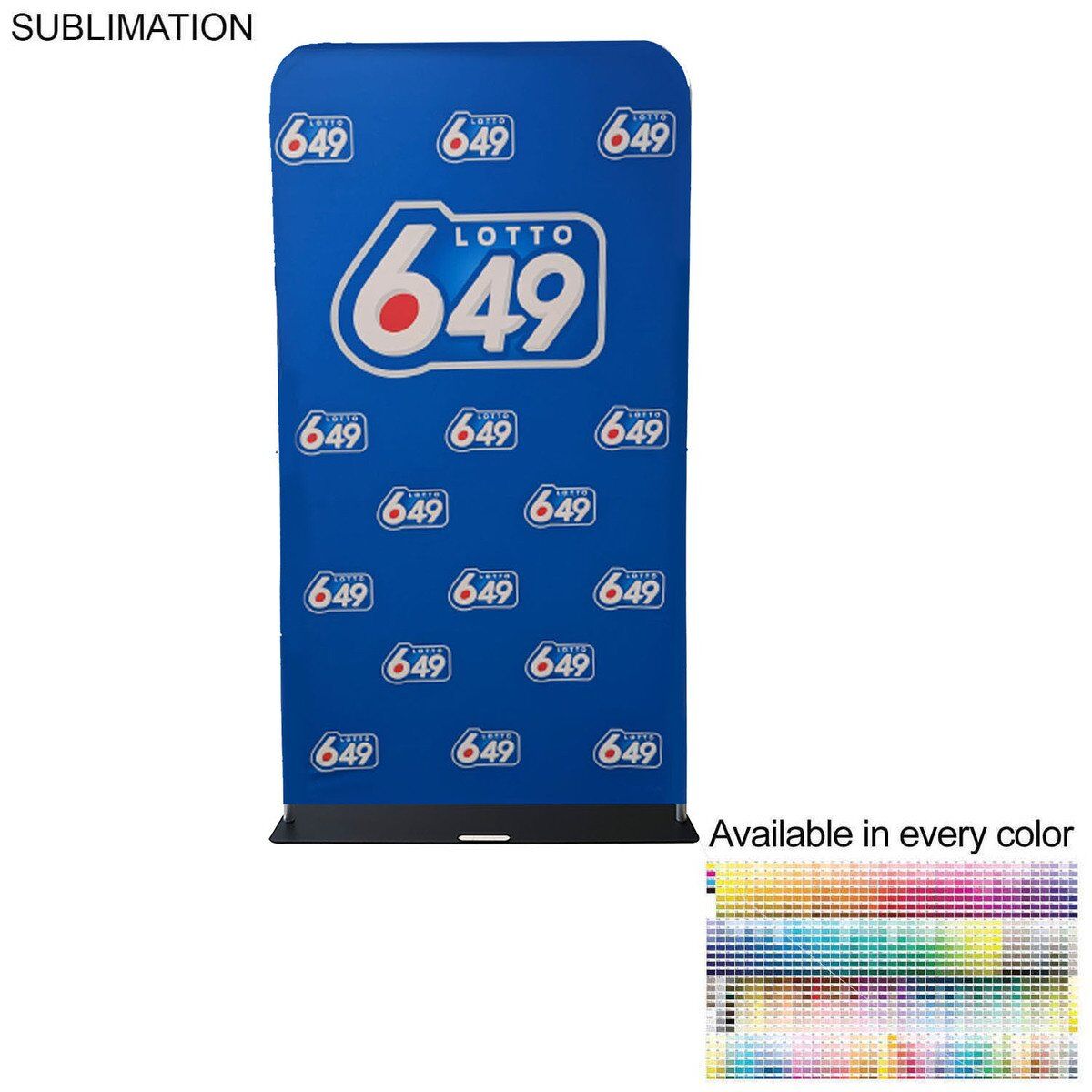 SU737 4'W x 90"H EuroFit Tension Fabric Banner with Steel Base, Graphics Double Sided
