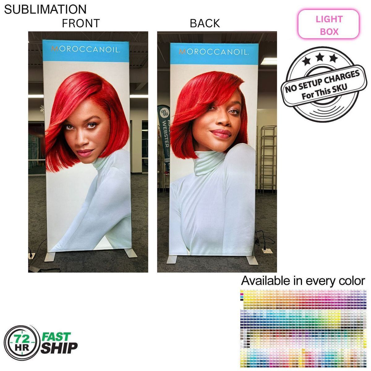 72Hr Fast Ship - Backlit LED Light Box SEG Floor Display Banner Kit