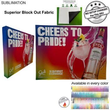 10' Straight Wall Tension Fabric Pop-up Display Kit with Wrap End Caps, Superior Block Out Fabric