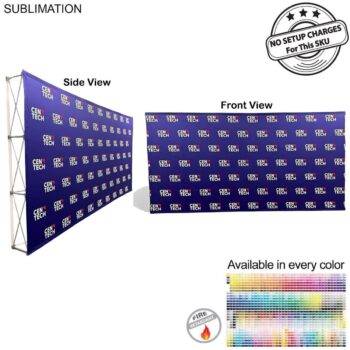 15' Straight Wall Full Height Tension Fabric Pop-up Display Kit