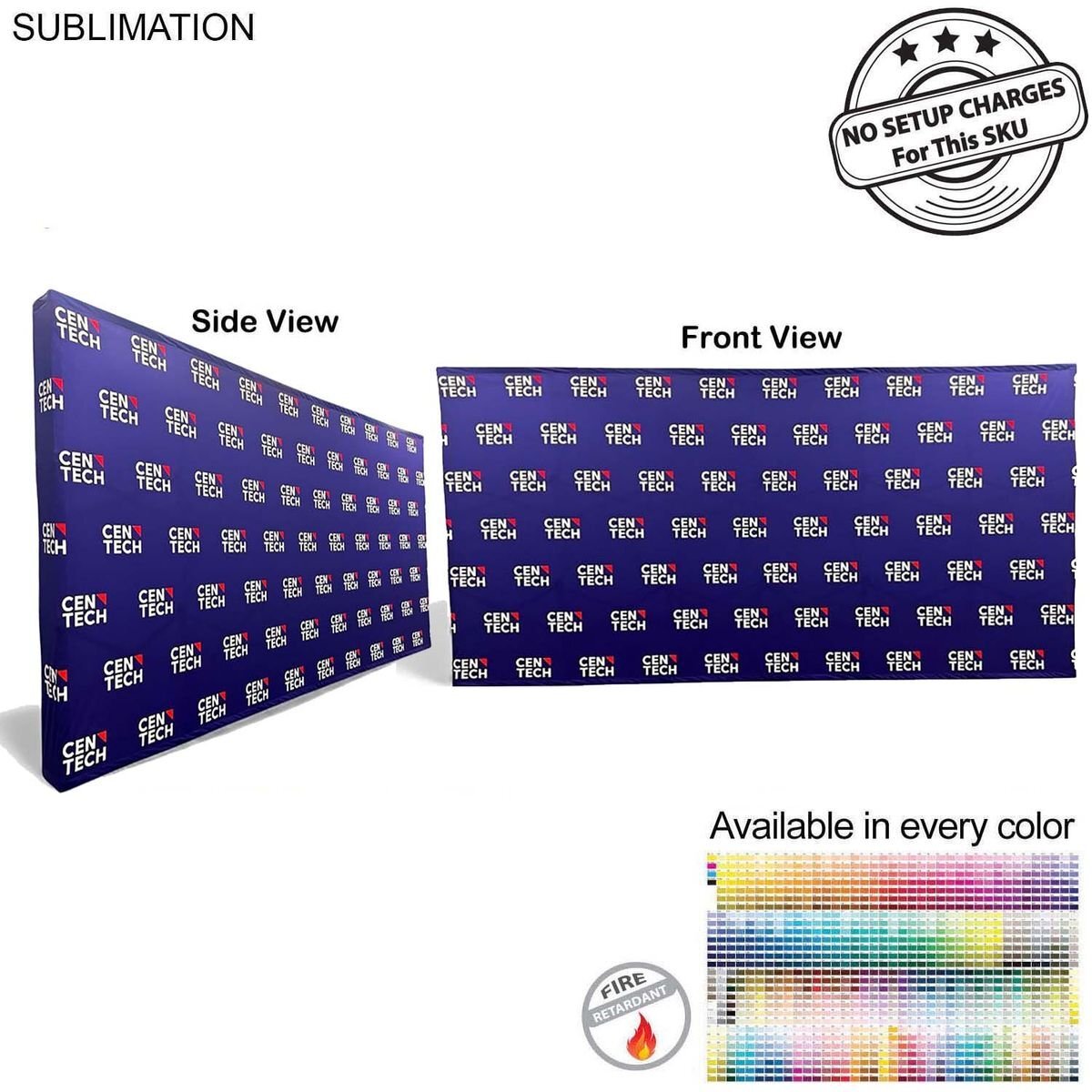 15' Straight Wall Full Height Tension Fabric Pop-up Display Kit with Wrap End Caps