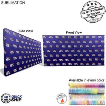48Hr Quick Ship - 15' Straight Wall Full Height Tension Fabric Pop-up Display Kit with Wrap End Caps