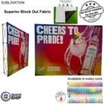 48 Hr Quick Ship – 10′ Straight Wall Full Height Fabric Pop-up Display, Superior Block Out Fabric