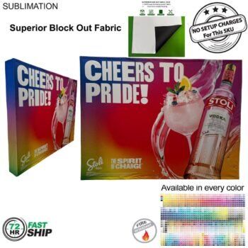 72Hr Fast Ship - 10' Straight Wall Tension Fabric Pop-up Display with Wrap Ends, Block Out fabric